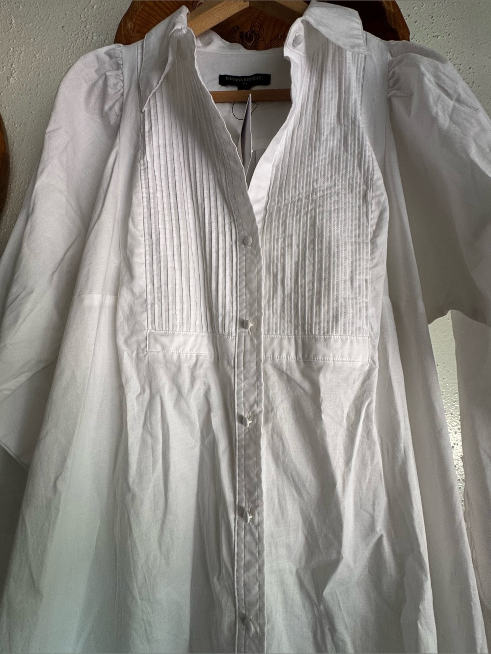 Banana Republic Factory PINTUCK BIB MIDI SHIRTDRESS Size Small - Picture 8 of 10